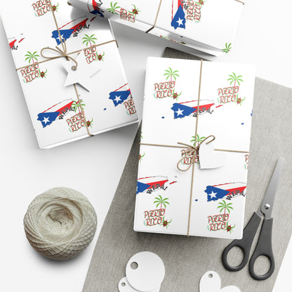 Puerto Rican Map Gift Wrap Papers