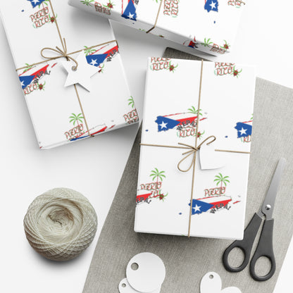 Puerto Rican Map Gift Wrap Papers