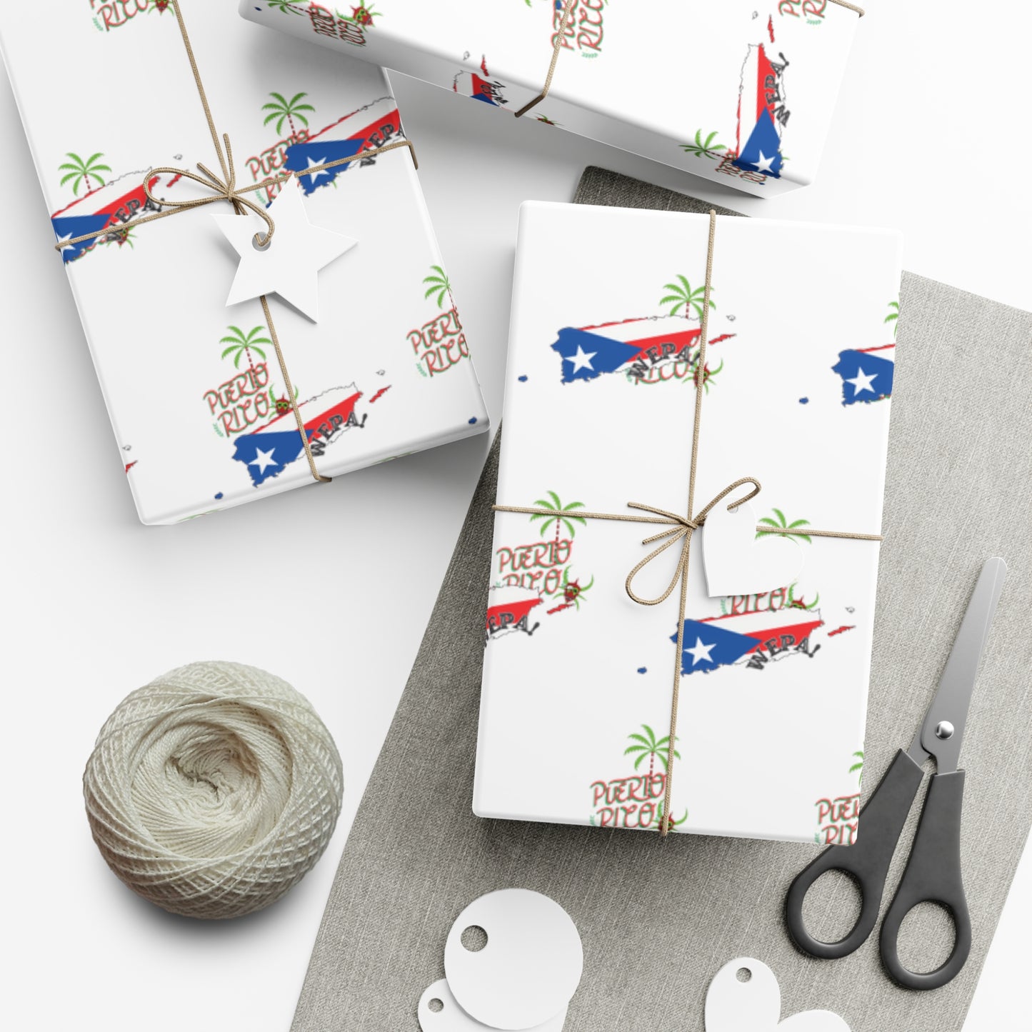 Puerto Rican Map Gift Wrap Papers