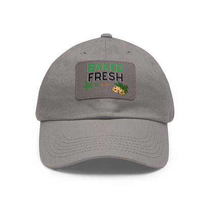 Baked Fresh Dad Hat with Leather Patch (Rectangle)