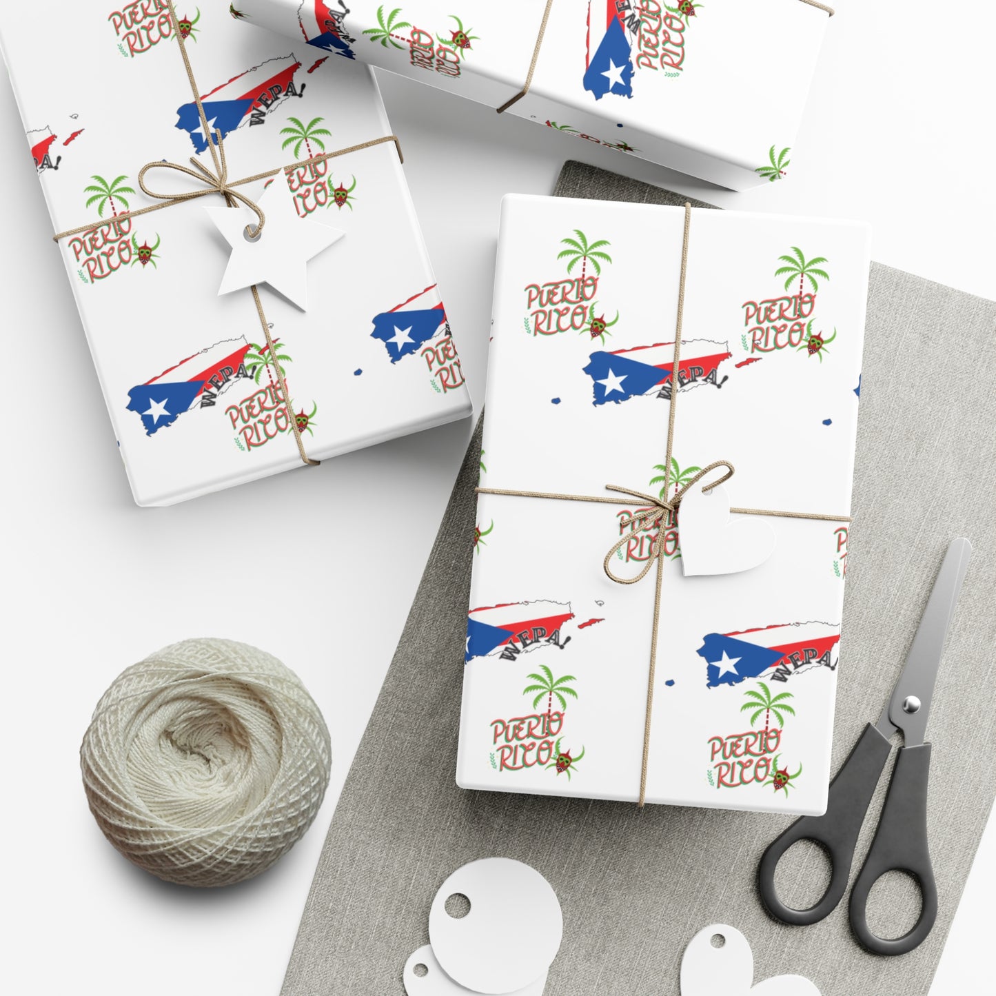 Puerto Rican Map Gift Wrap Papers