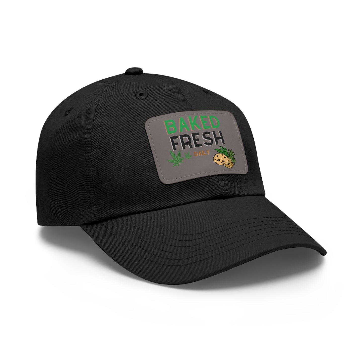 Baked Fresh Dad Hat with Leather Patch (Rectangle)