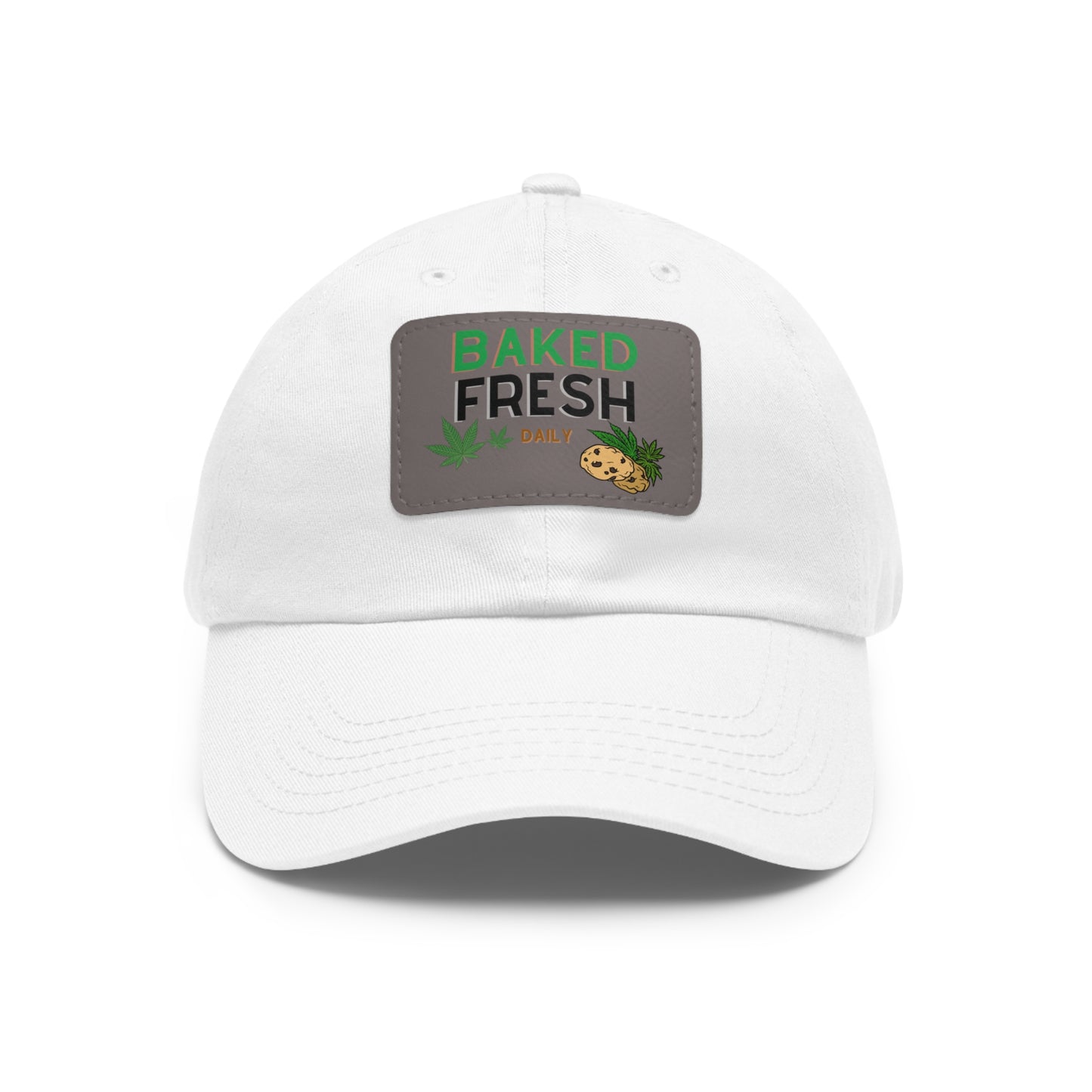 Baked Fresh Dad Hat with Leather Patch (Rectangle)