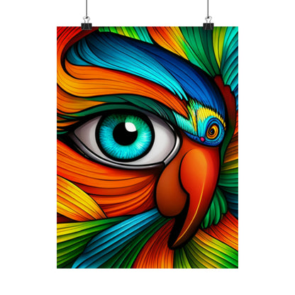 3 Eyed Parrot Matte Vertical Poster