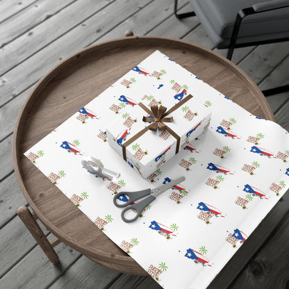 Puerto Rican Map Gift Wrap Papers