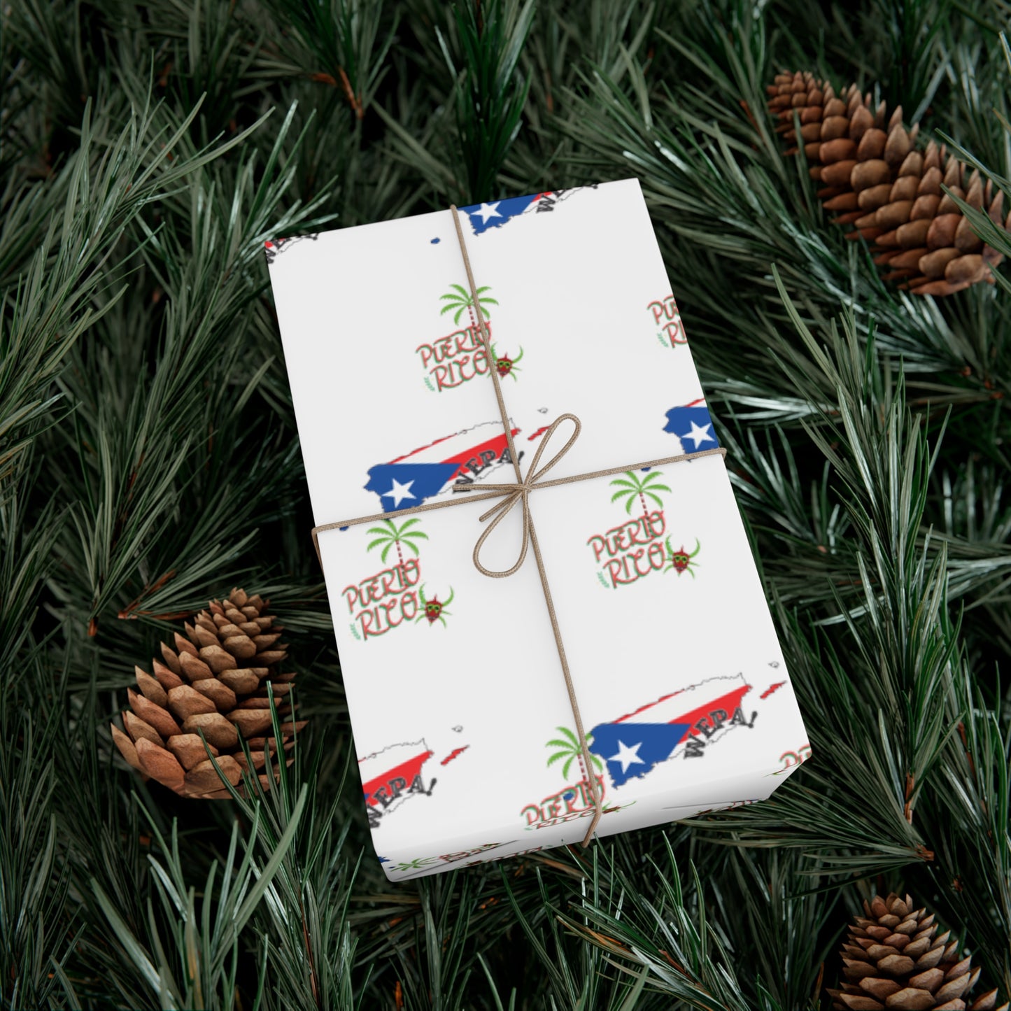 Puerto Rican Map Gift Wrap Papers