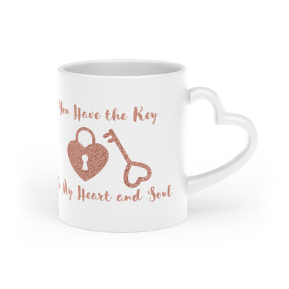 Lock and Key Heart-Shaped Mug