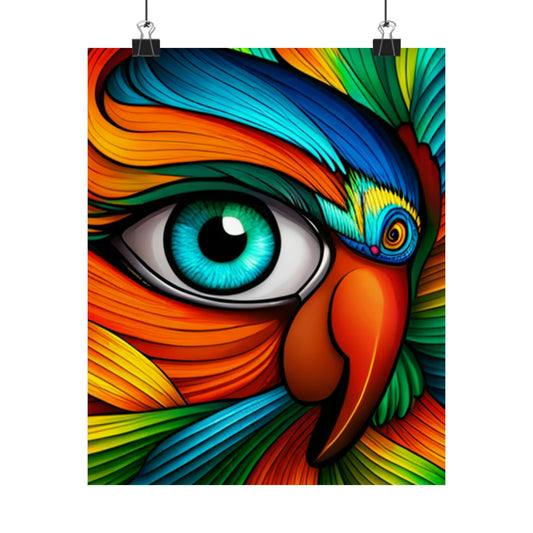 3 Eyed Parrot Matte Vertical Poster