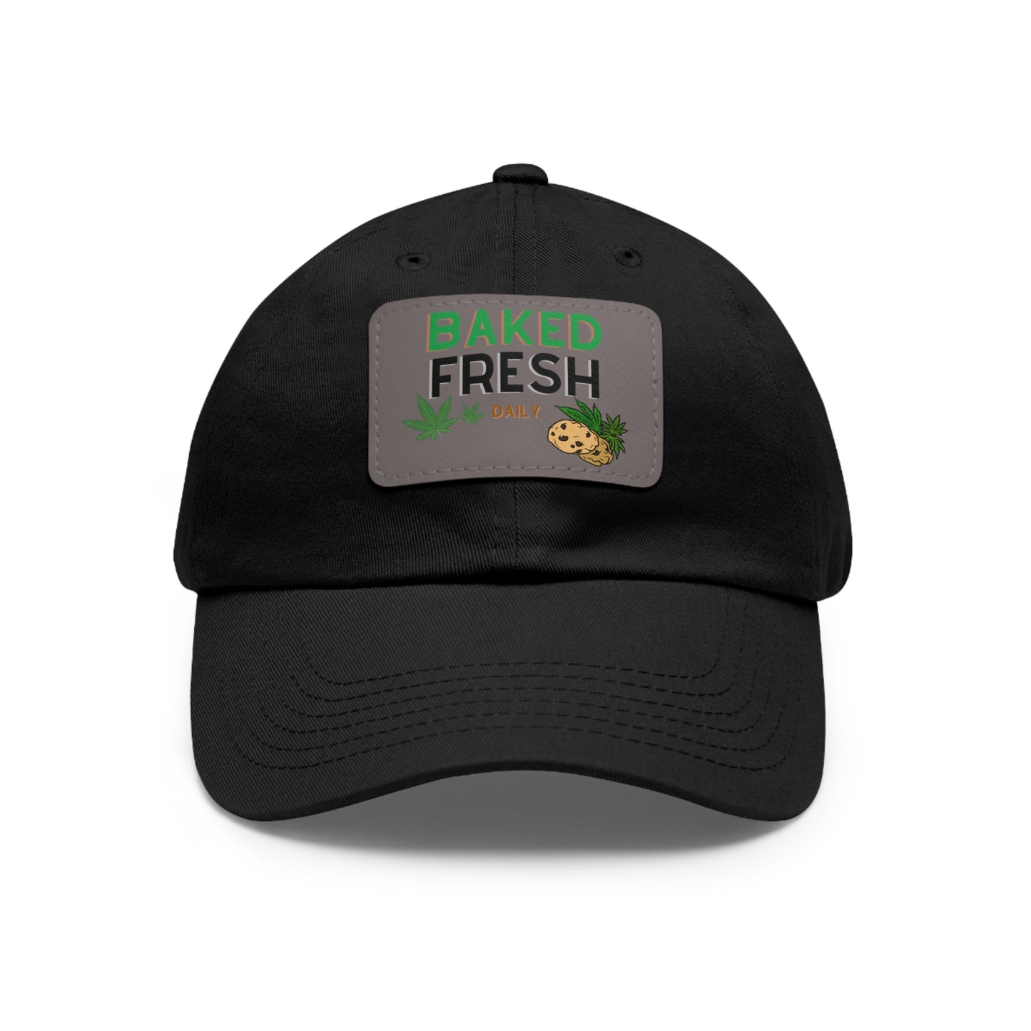 Baked Fresh Dad Hat with Leather Patch (Rectangle)