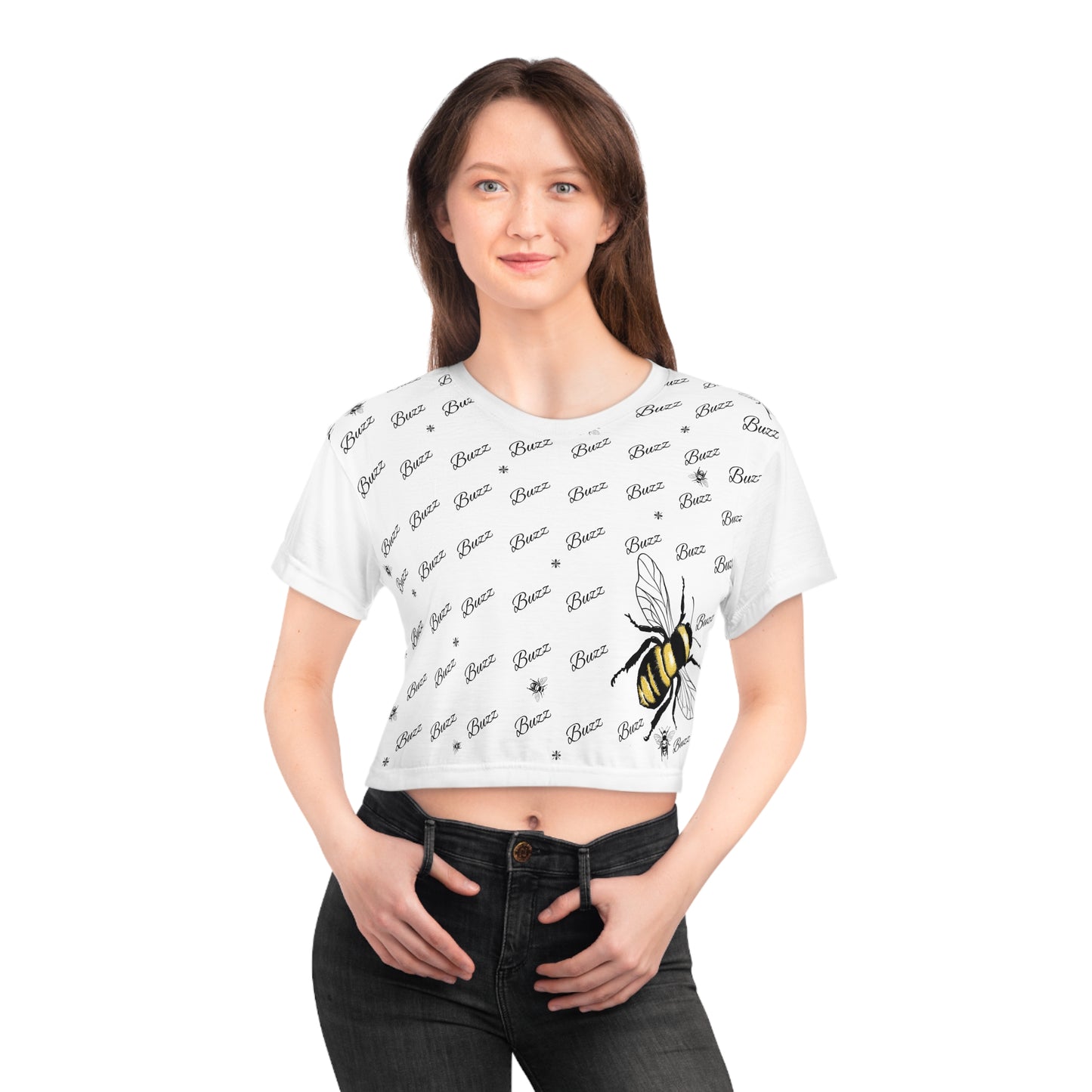 All the Buzz Crop Tee (AOP)