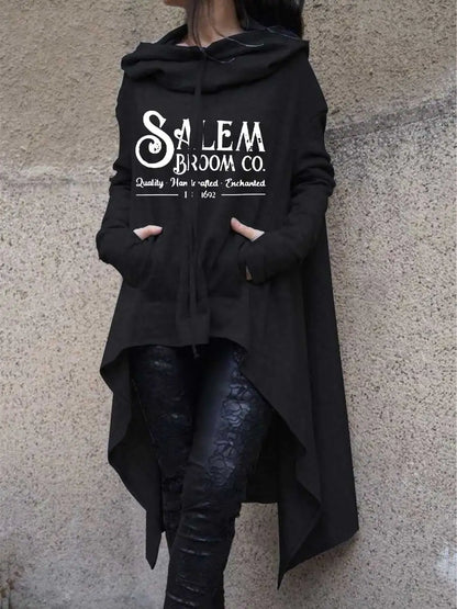 Women Irregular Long Sleeve Salem Broom Co Halloween Sweatshirt