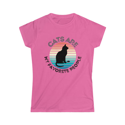 Cats are My Favorite People Women's Softstyle Tee