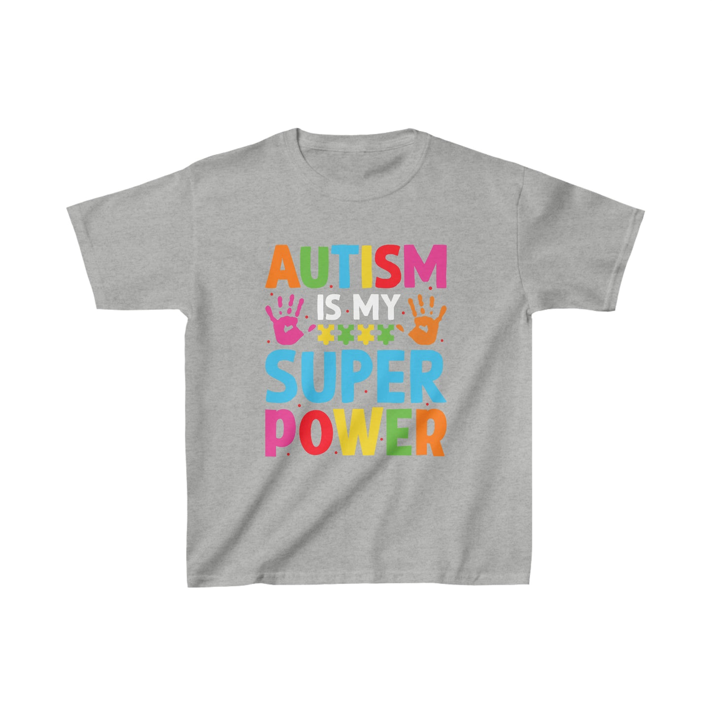 Handprints Autism Super Power Kids Heavy Cotton™ Tee