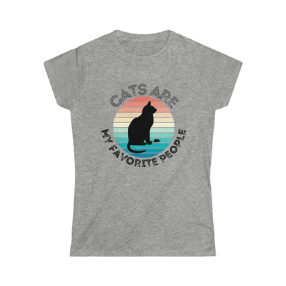 Cats are My Favorite People Women's Softstyle Tee